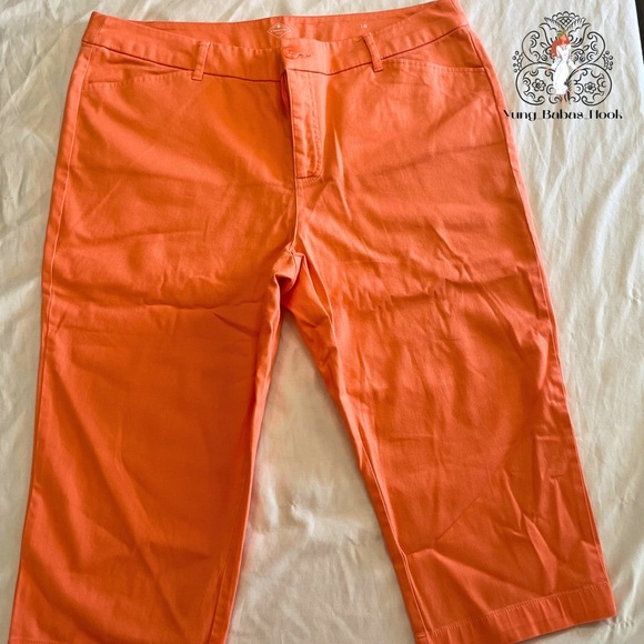 St John’s Bay 18 Women’s Orange Capri Pants PRELOVED - Picture 1 of 12